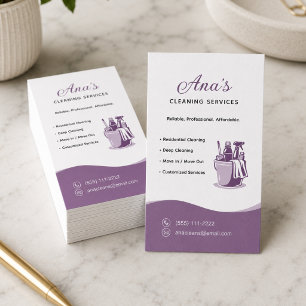 House Cleaning Services Mauve Business Card