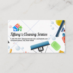 House Cleaning Services   Tools Equipment Business Card