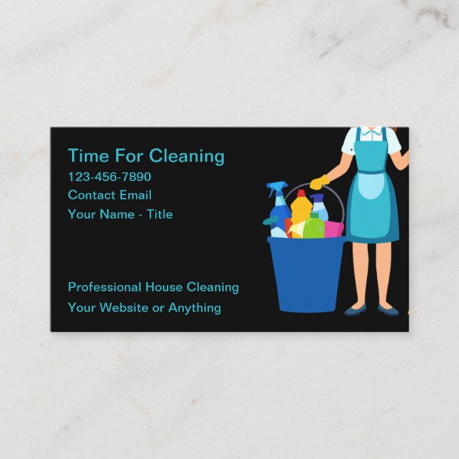 House Cleaning Simple Business Cards New (Front)