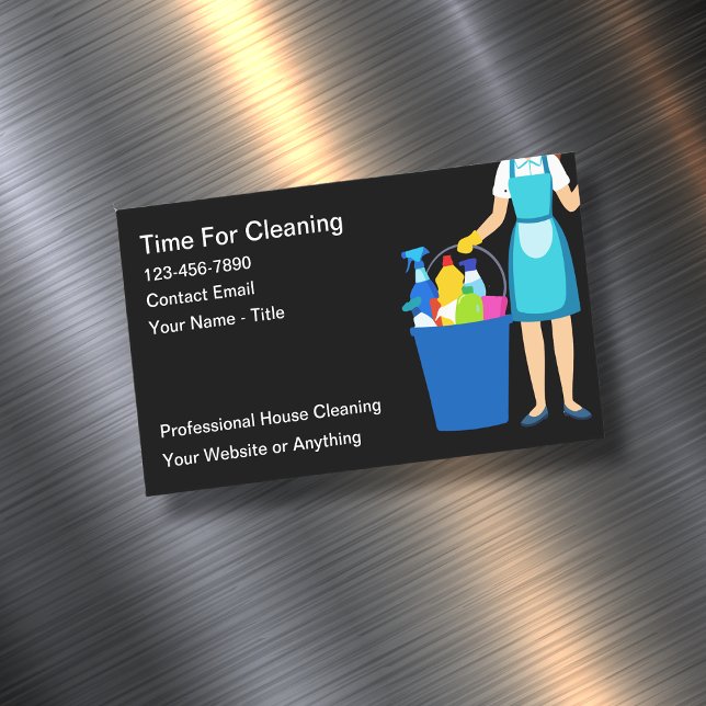 House Cleaning Simple Magnetic Business Cards New (Creator Uploaded)