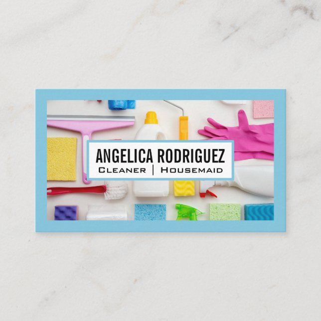 House Cleaning Supplies Business Card (Front)