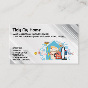 House Cleaning Supplies Maid Services Business Card