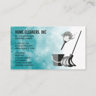 House Cleaning Tools   Maid Sanitizing Business Card
