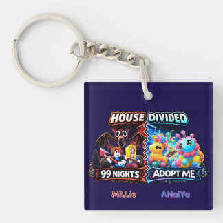 House Divided 99 Nights vs Adopt Me Neon Horror Keychain