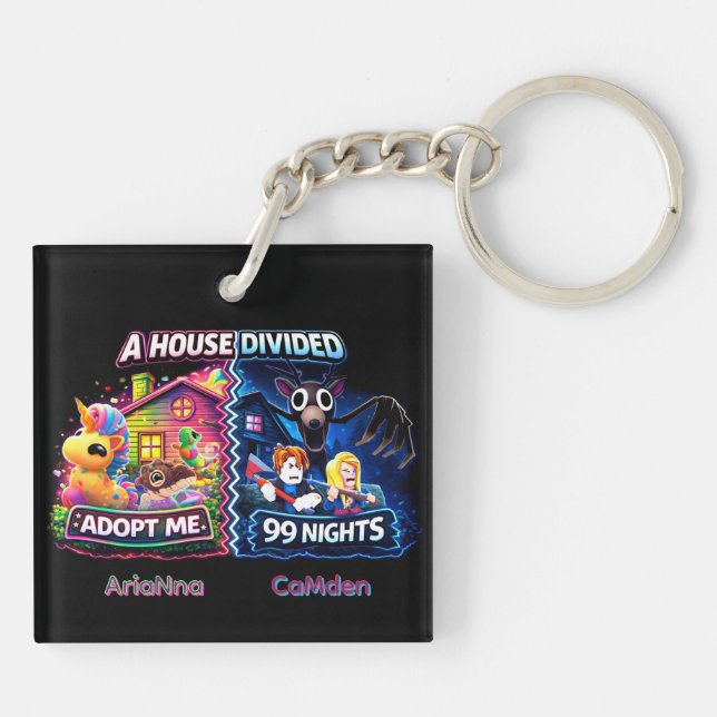 House Divided Adopt Me vs 99 Nights Keychain (Back)