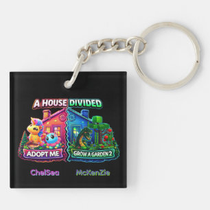 House Divided Adopt Me vs Grow A Garden 2 Keychain