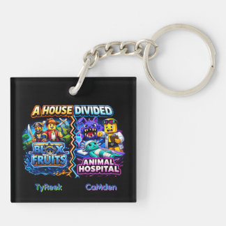 House Divided Blox Fruits vs Animal Hospital Keychain