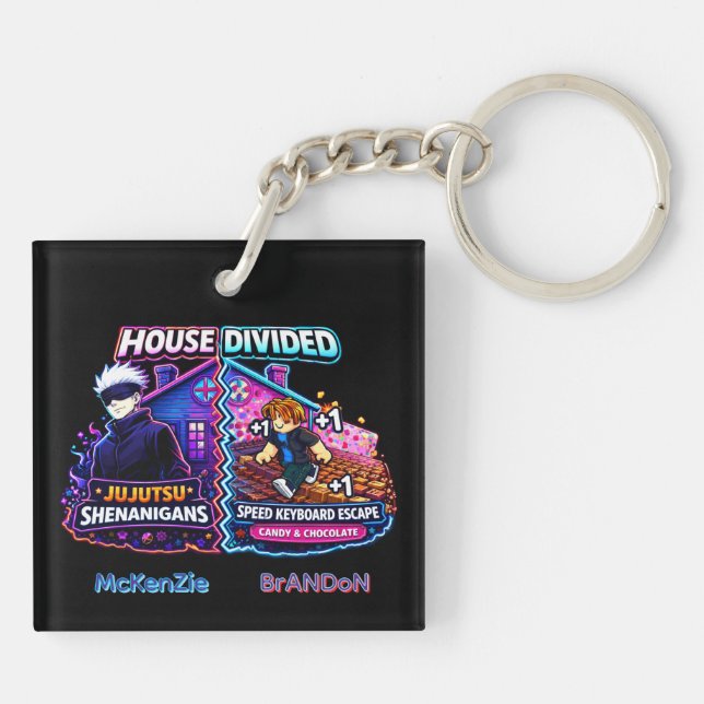 House Divided Jujutsu Shenanigans v Candy Keyboard Keychain (Back)