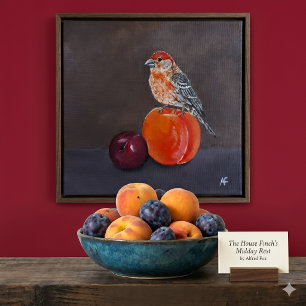 House Finch’s Midday Rest Painting by Alfred Fox Canvas Print