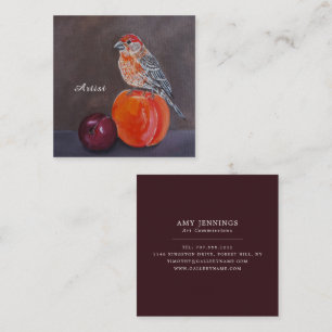 House Finch’s Midday Rest Painting by Alfred Fox Square Business Card