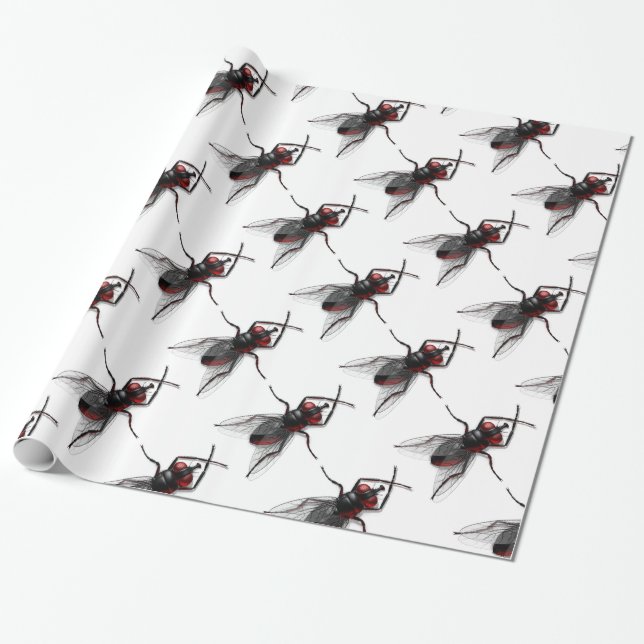 House Fly Wrapping Paper (Unrolled)