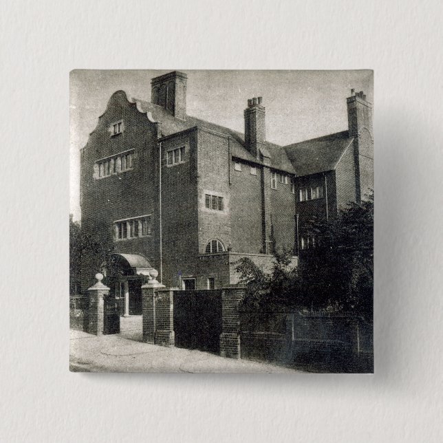 House for Edwin Long 2 Inch Square Button (Front)