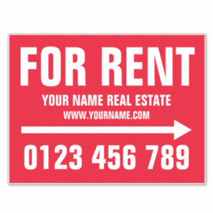 House for rent real estate arrow sign vinyl