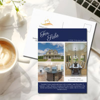 House For Sale Real Estate Listing Navy Blue