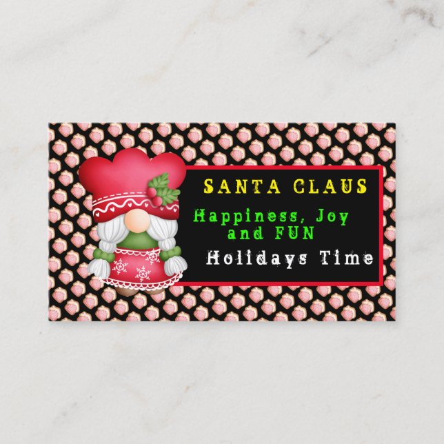 House Gnome Customize Colour and Text Business Card (Front)