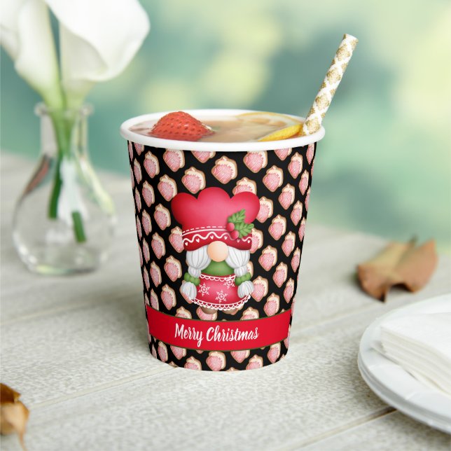 House Gnome Customize Colour and Text Paper Cups (Insitu)