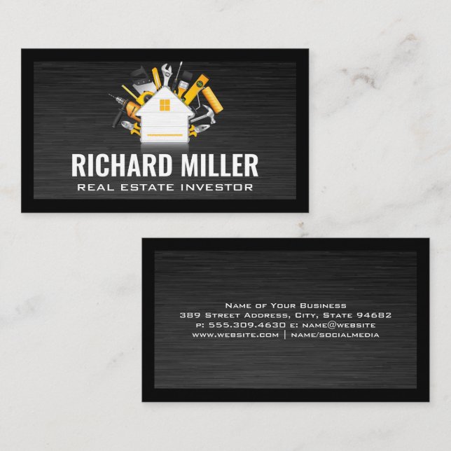 House Hardware Tools Logo Business Card (Front/Back)