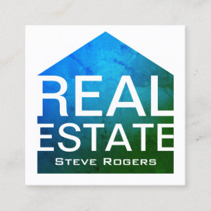 House home graphic shape frame cover square business card