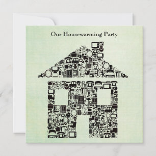 House Home Housewarming Moving Party Invitation
