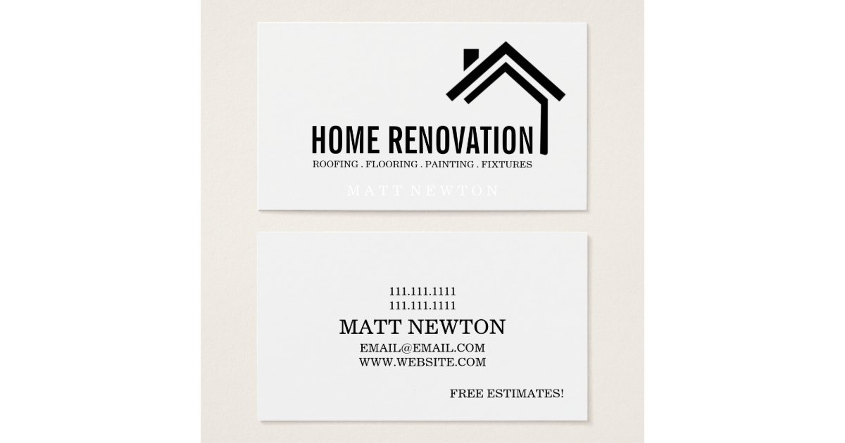 House Home Remodeling Renovation Construction Business Card Zazzle.ca