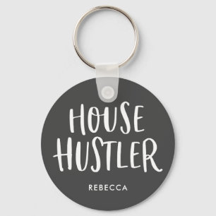 House Hustler Real Estate Personalized Agent Grey Keychain