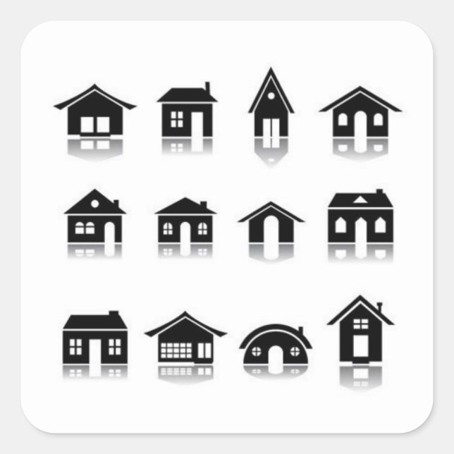 house-icon-set2 classic round sticker (Front)