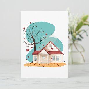 House In Autumn Invitations