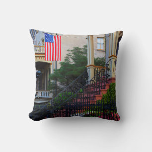 House in the Historic District in the spring Throw Pillow