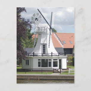 House In The Style Of A Windmill At Norfolk Broads Postcard