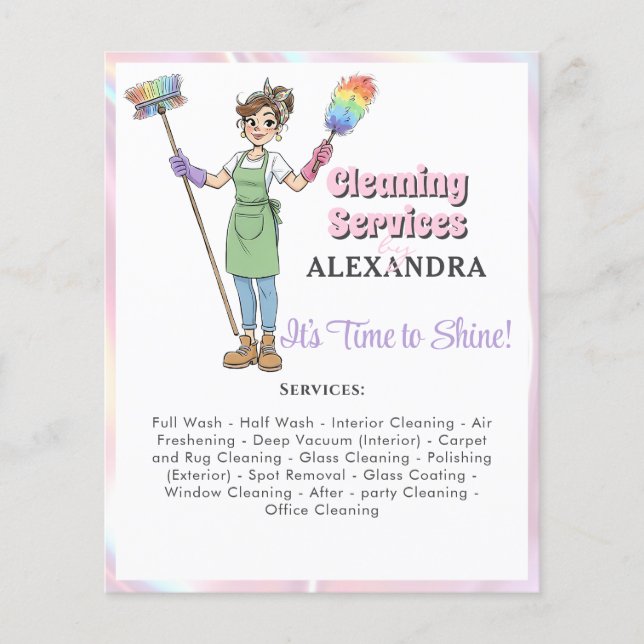 House Keeping Maid House Cleaning Service Pink Flyer (Front)