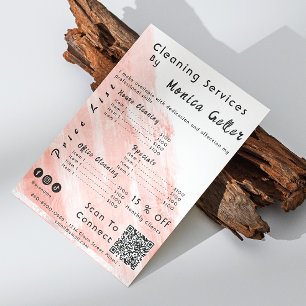 House Keeping Maid Price Rose Gold Blush Qr Code Flyer