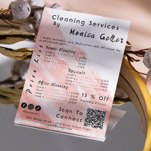 House Keeping Maid Price Rose Gold Blush Qr Code Invitation