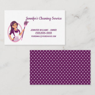  House Keeping Service with a lady holding a broom Business Card
