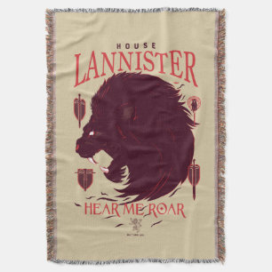 House Lannister - Hear Me Roar Throw Blanket
