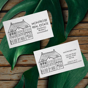 House Line Art Minimal Custom Real Estate  Business Card