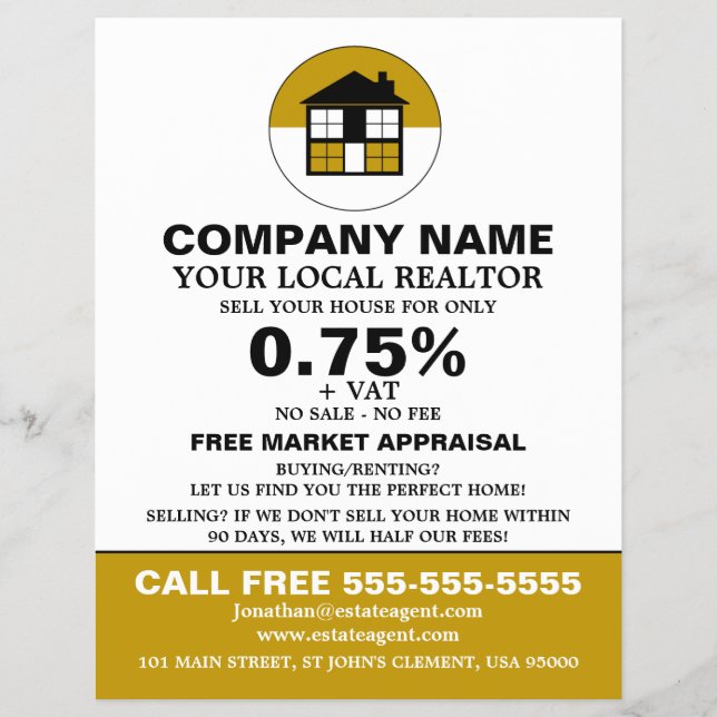 House Logo, Realtor, Estate Agent Advertising Flyer (Front)