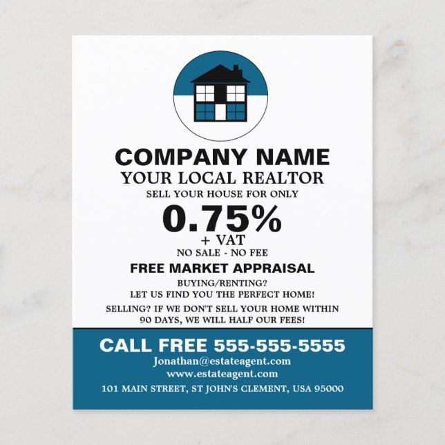 House Logo, Realtor, Estate Agent Advertising Flyer (Front)