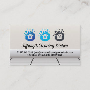 House Logo Soap Bubbles Business Card