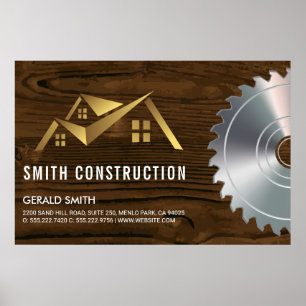 House Logo   Wood and Saw Poster