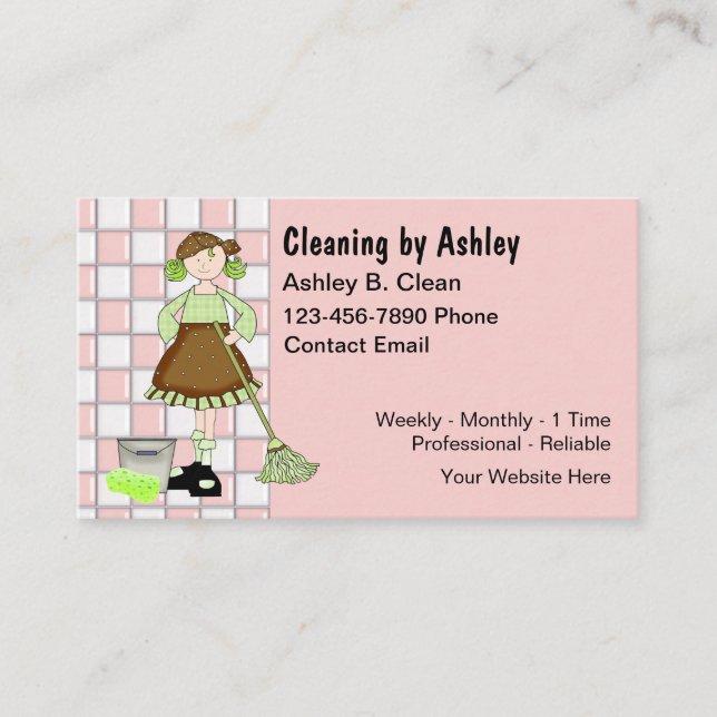 House Maid Retro Business Cards  (Front)