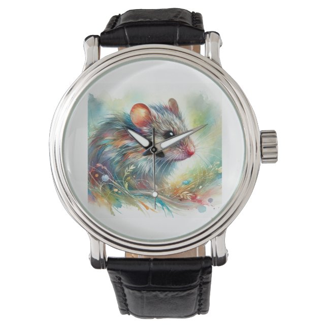 House mouse 120924AREF121 - Watercolor Watch (Front)