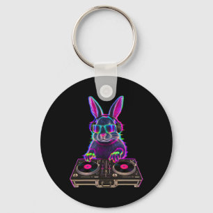 House Music Festival Bunny Dj Techno Rave Edm East Keychain
