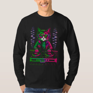 House Music Festival Cat DJ Techno Rave EDM Kitty T-Shirt