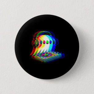 House Music Ghost Dj Optical Illusion Edm Hallowee 2 Inch Round Button