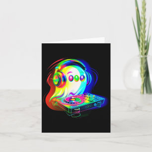 House Music Ghost Dj Optical Illusion Edm Hallowee Card
