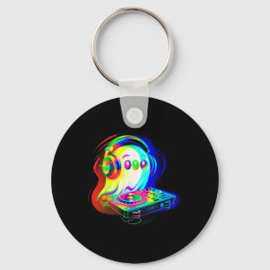 House Music Ghost Dj Optical Illusion Edm Hallowee Keychain