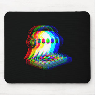 House Music Ghost Dj Optical Illusion Edm Hallowee Mouse Pad