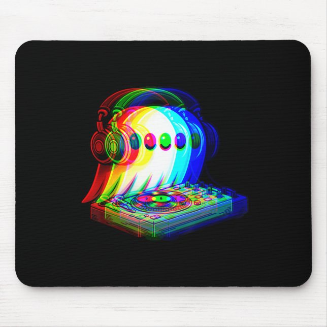 House Music Ghost Dj Optical Illusion Edm Hallowee Mouse Pad (Front)