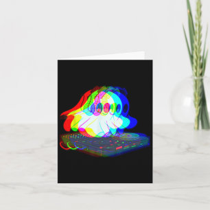 House Music Ghost Halloween Techno Rave Halloween Card