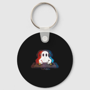 House Music Ghost Optical Illusion Boo Edm Hallowe Keychain